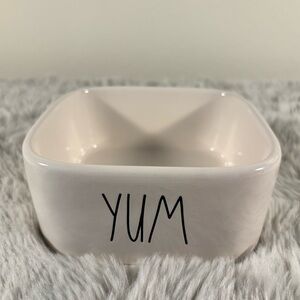 Rae Dunn Square Ceramic Bowl with 'YUM' Text